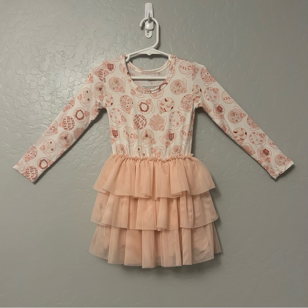 In My Jammers blush ornament christmas tiered tutu bamboo dress size 3T